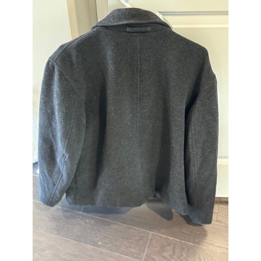 BANANA REPUBLIC BRAND~Men’s (Large) Dark Gray Wool Bomber Coat/Jacket, Outerwear - Picture 7 of 10